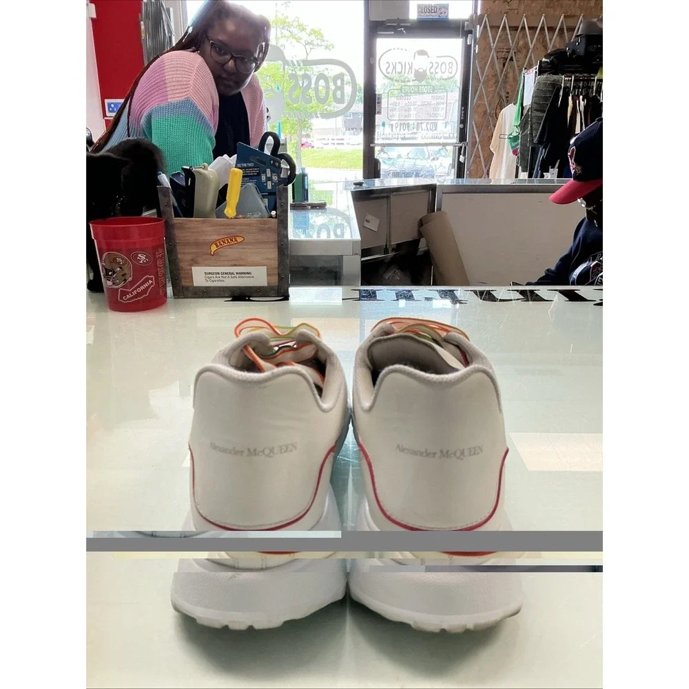 Alexander McQueen Court Trainer White Multi Sneaker 676691-WIA9P-9035 Size 40.5